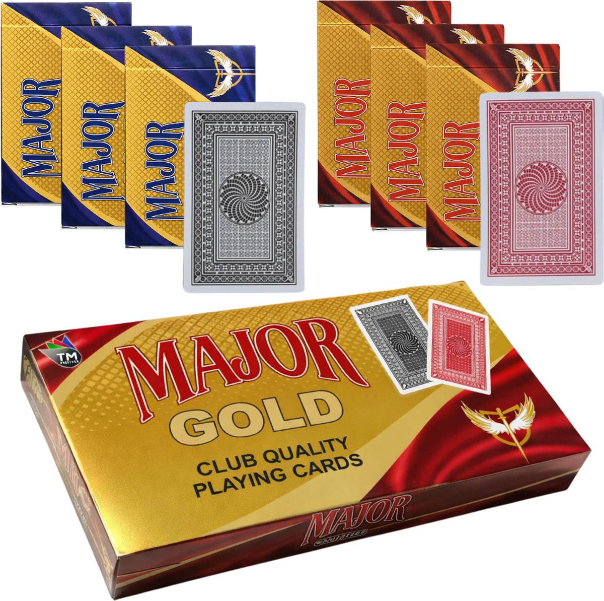 Emperor Major Gold Club – Premium Paper Playing Cards - Pack of 6 Deck