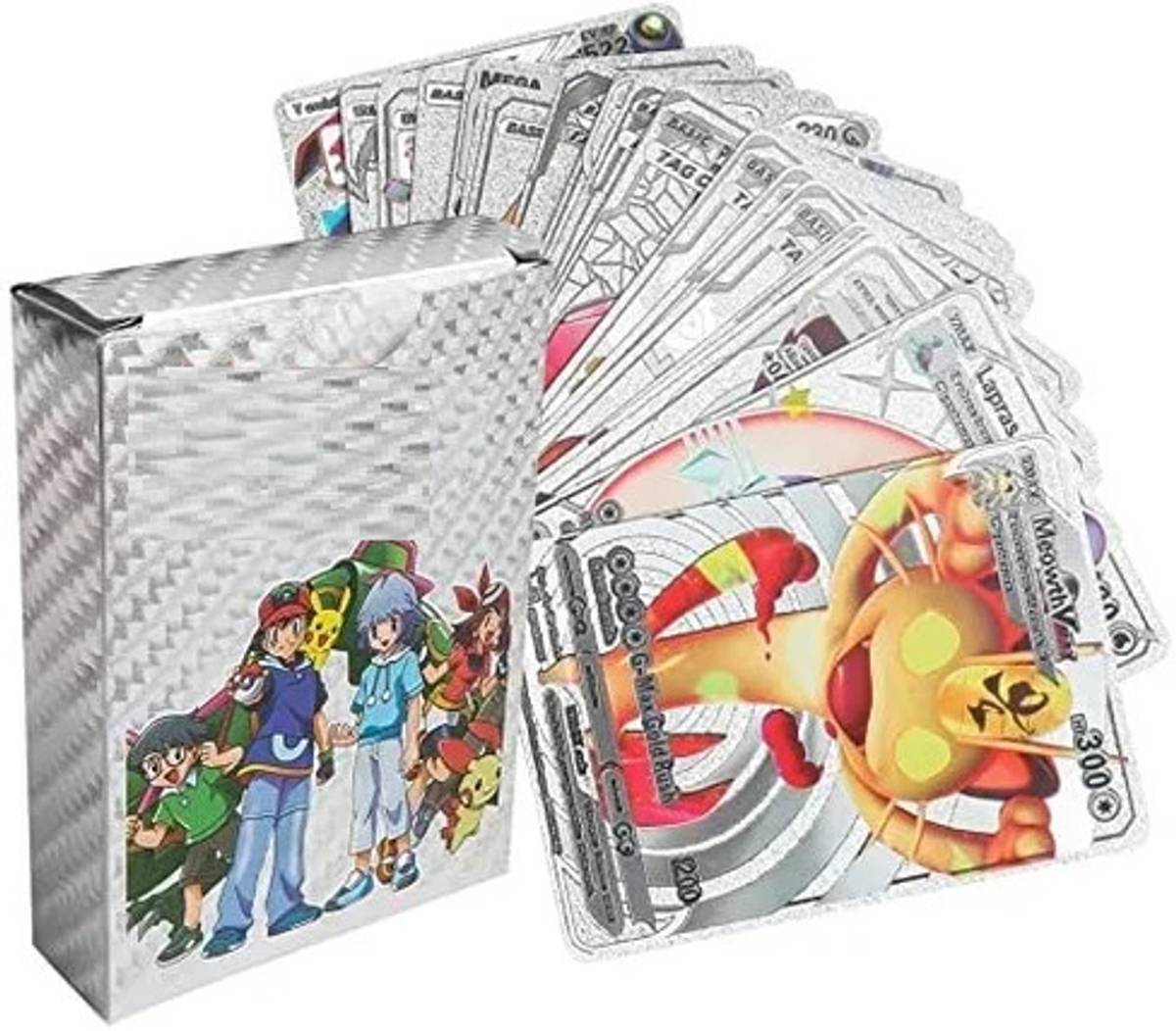 SA Sports Playing Cards 55 PCS Card TCG Deck Box V Series Vmax GX Colour Card(Silver)