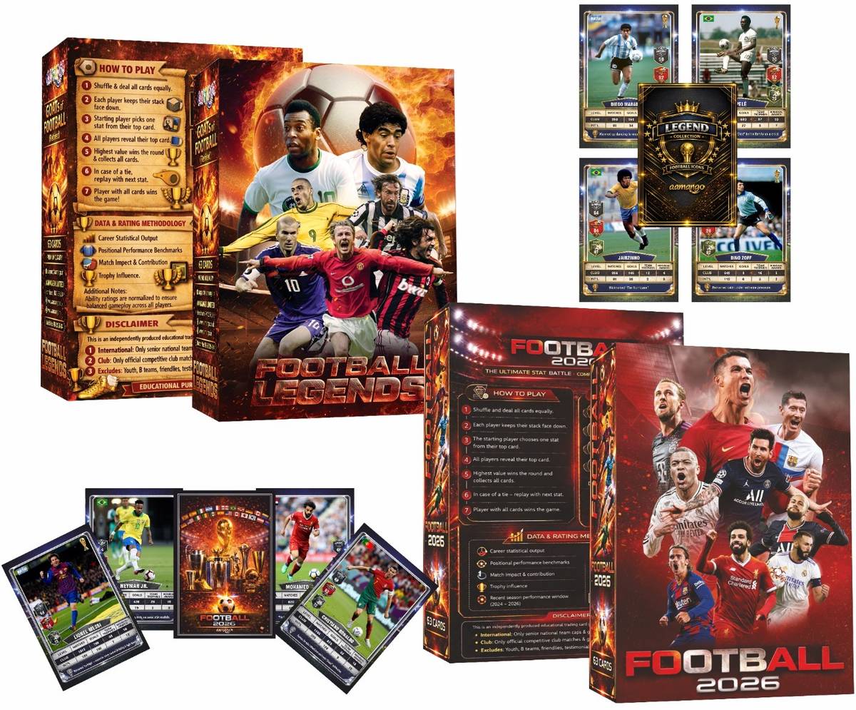 Aamango Football Combo Trump Cards- Current + Legends Players — photo 2