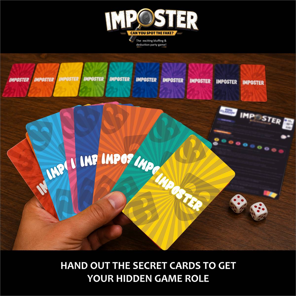 Imposter Bluffing & Deduction Party Card Game, 80 Laminated Cards For Kids — photo 2