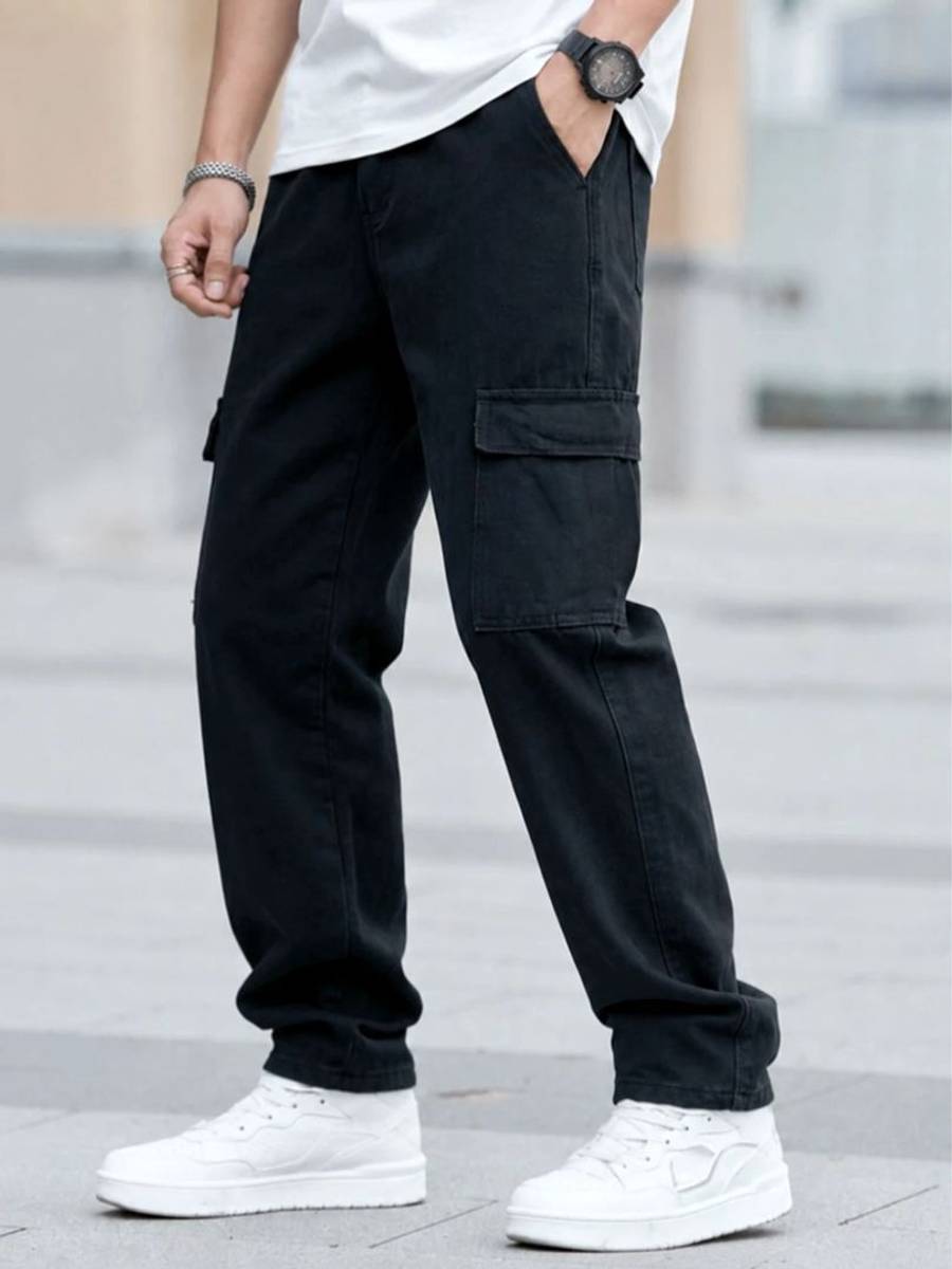 Playfeel Loose Fit Men Black Jeans