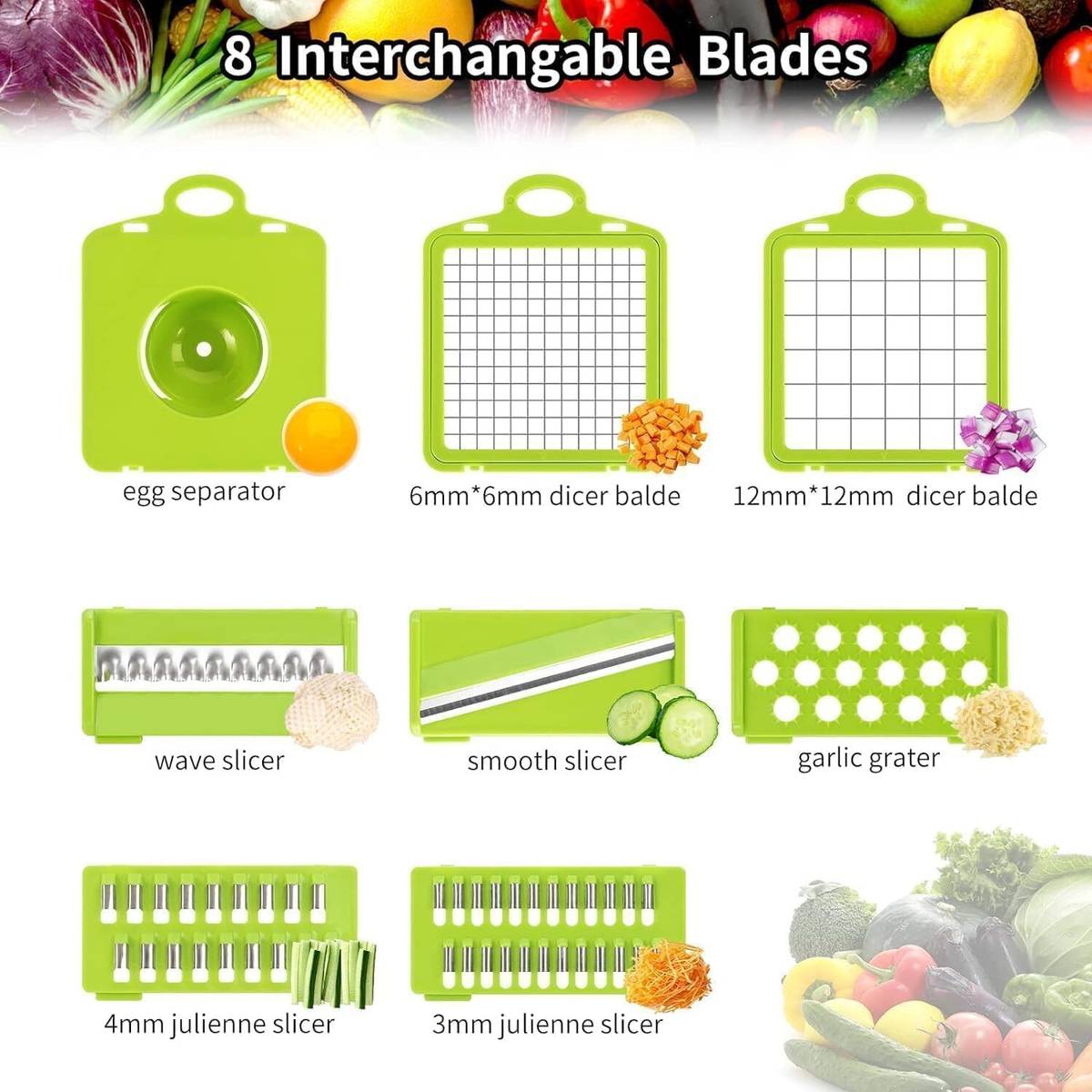 14 in 1 Vegetable Chopper with Container, Slicer, Dicer & Grater Cutter Vegetable & Fruit Chopper — photo 2