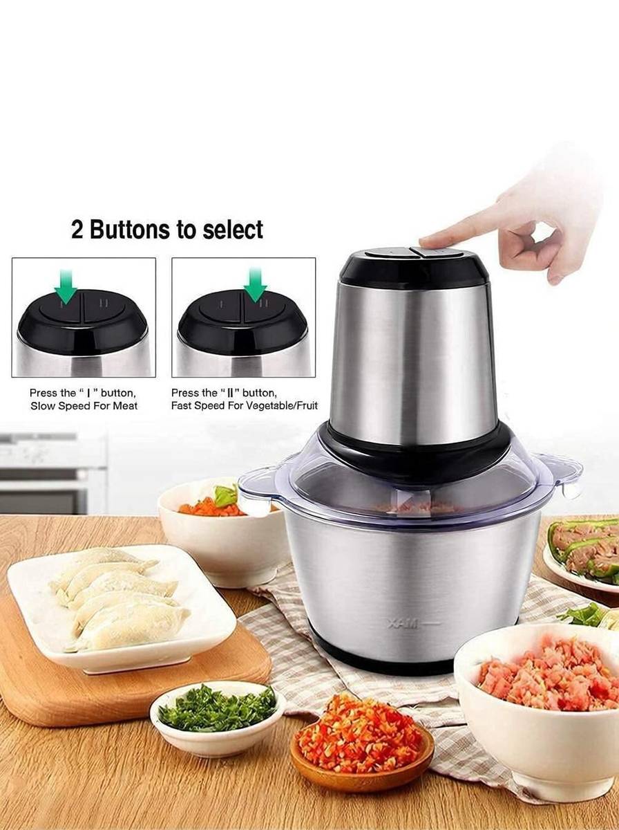 Lariox Stainless Steel Electric Meat Grinders with Bowl for Kitchen Food Chopper, Meat, Vegetables, Onion, Garlic Slicer Dicer, Fruit & Nuts Blender (2L) 350 W Mixer Grinder