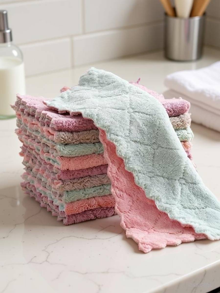 GoodsGarden Highly Absorbant Microfibre Kitchen Cleaning cloth Multicolor Cloth Napkins GREEN PINK Cloth Napkins — photo 2