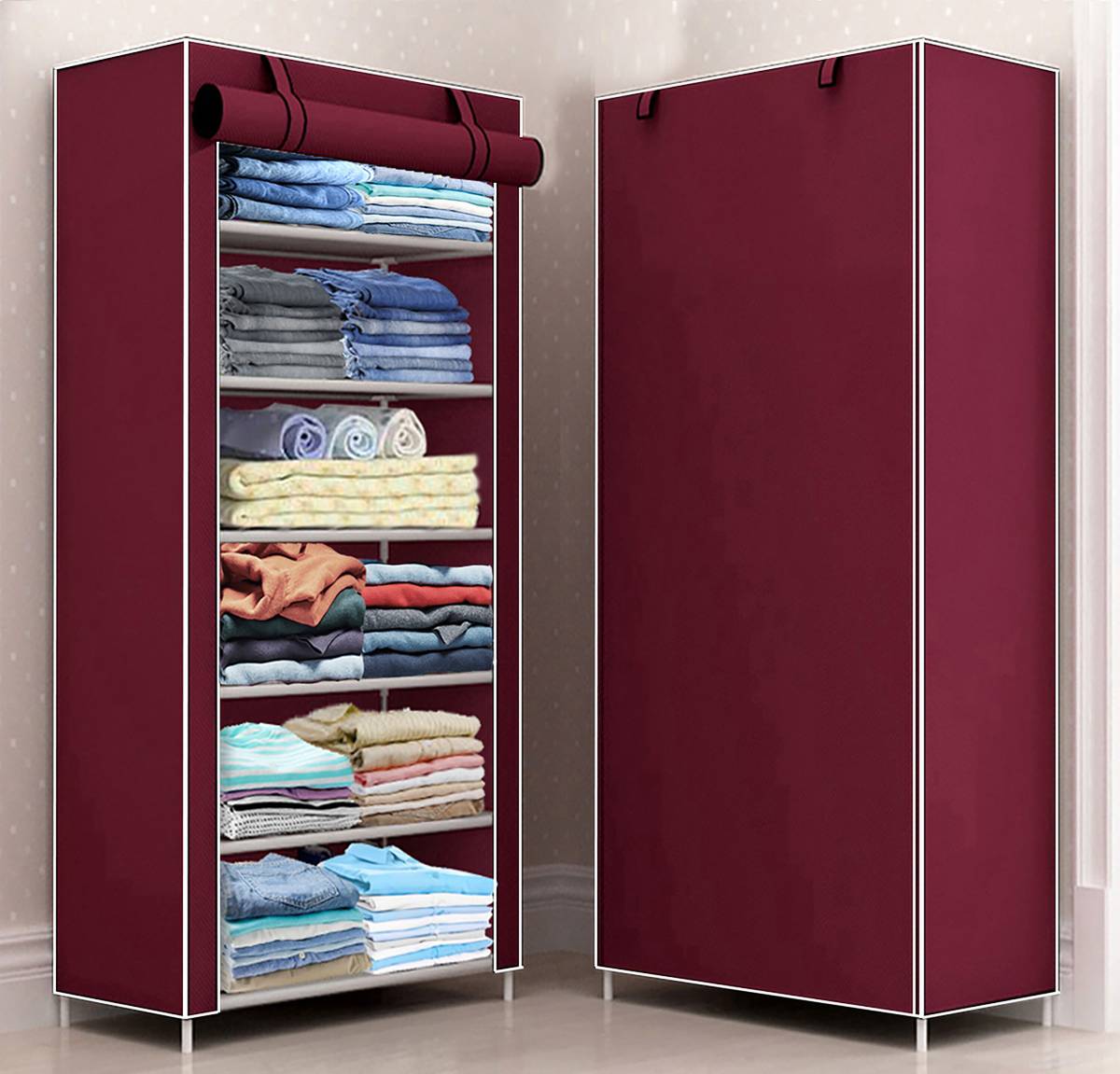 ZENVEXYO 4+2 Carbon Steel Collapsible Wardrobe