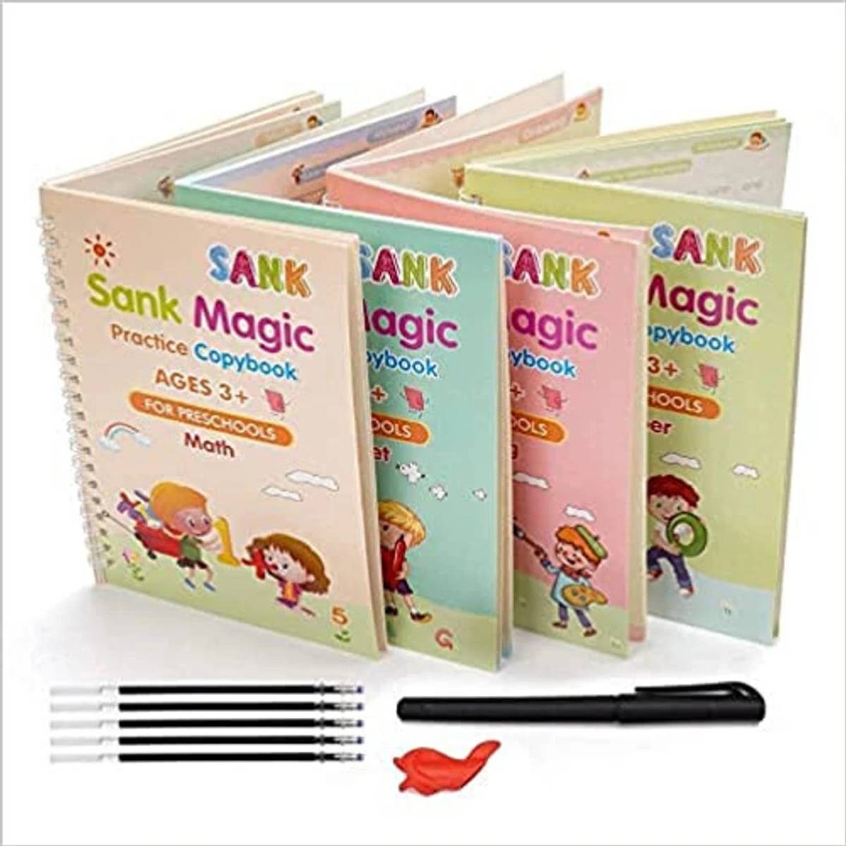 Magic Practice Copybook Kids 3+ Reusable Handwriting Book Set