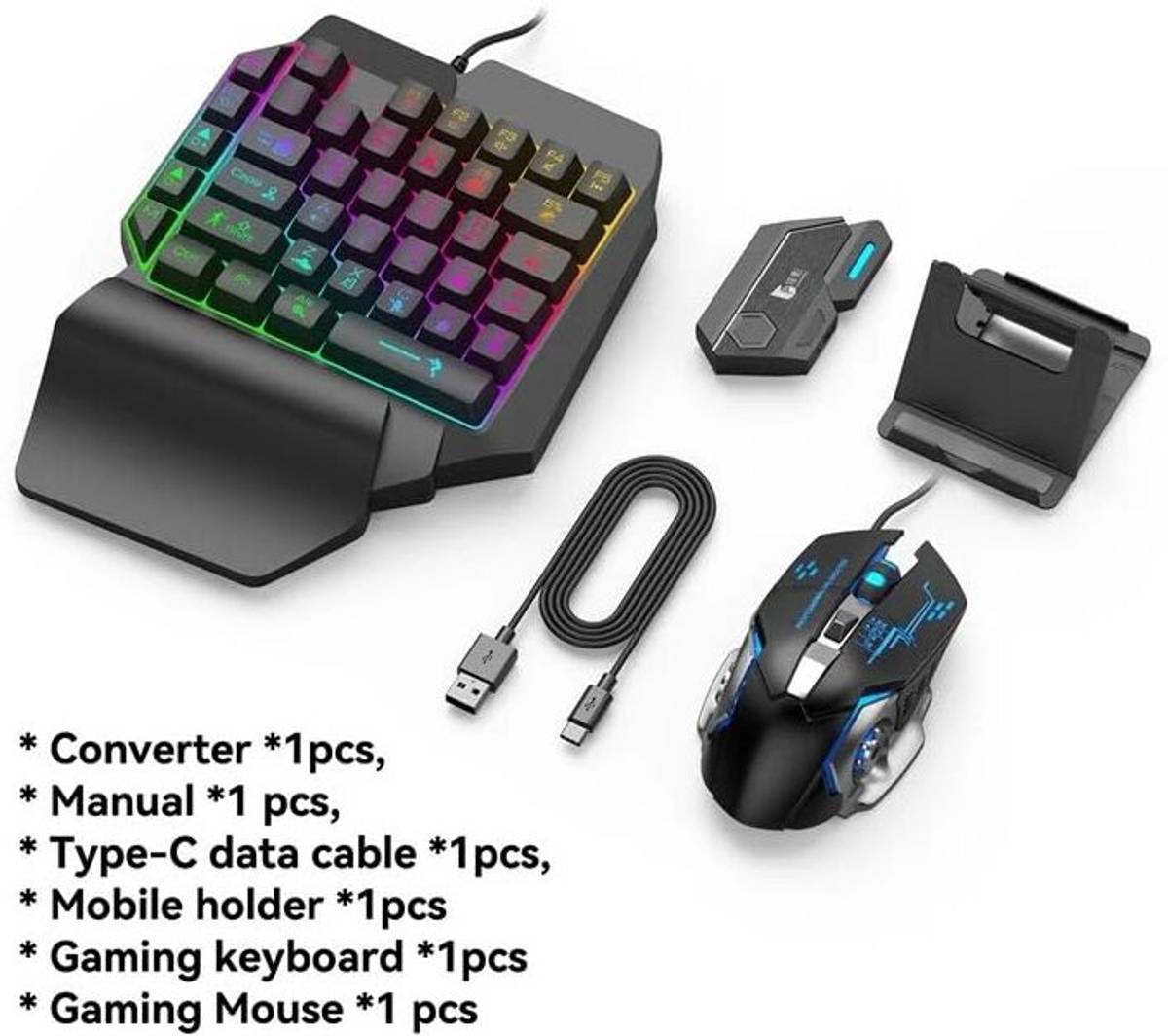 AOKO Mix SE+ Mobile Game Combo Pack with RGB Mini Gaming Keyboard Bluetooth Standard Gaming Keyboard Compatible with Desktop, Laptop, iPad — photo 3