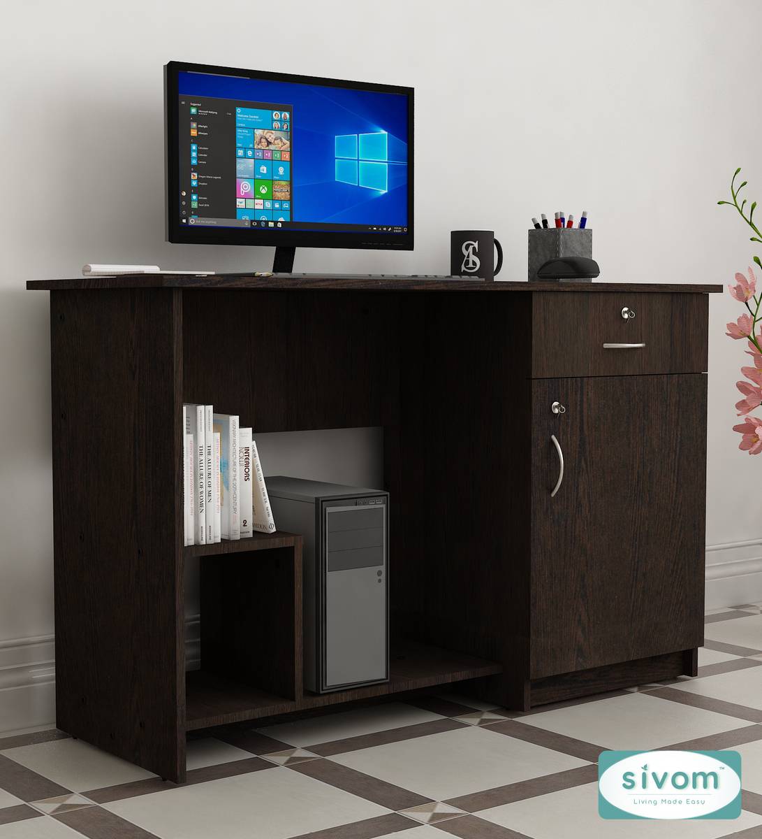 SIVOM Classy Study/Home Office Engineered Wood Computer Desk