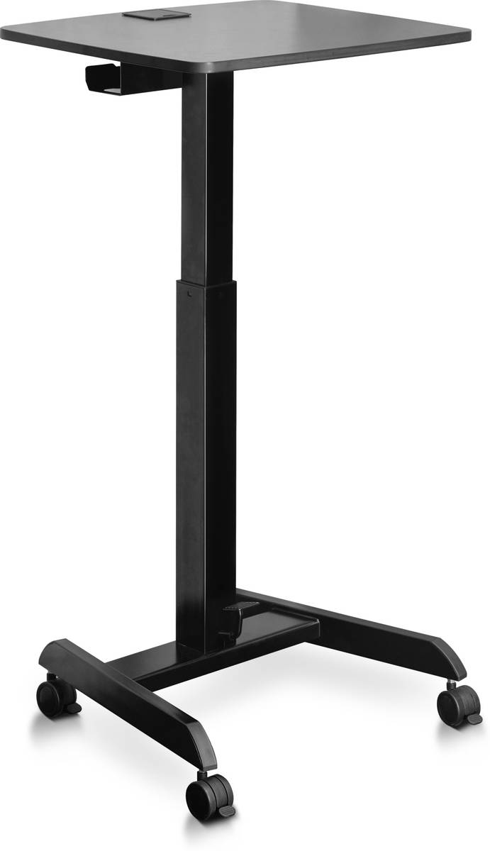 Frido Portable Standing Desk for Home & Office | Height-Adjustable, Lockable Wheels Solid Wood Workstation