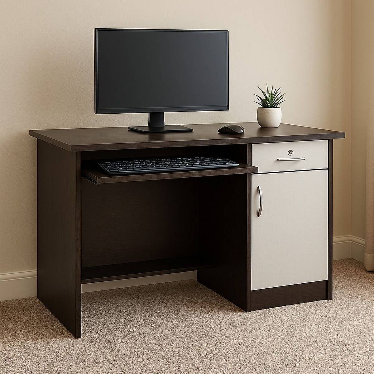 Wooden Computer Table With Keyboard Trey| Storage| Drawer Engineered Wood Computer Desk — photo 2