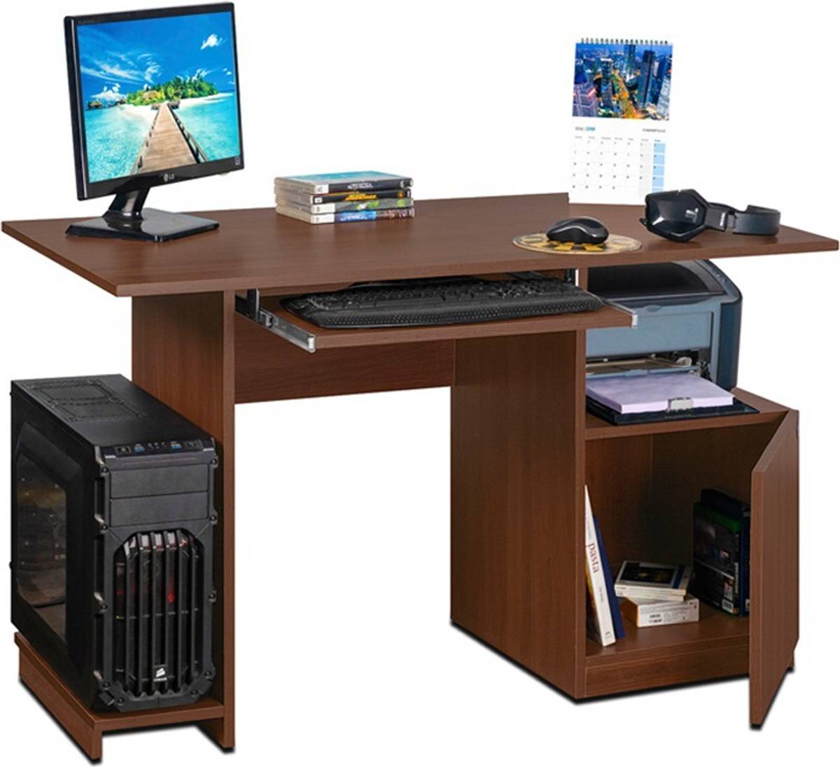 Delite Kom Glide Engineered Wood Computer Desk — photo 2