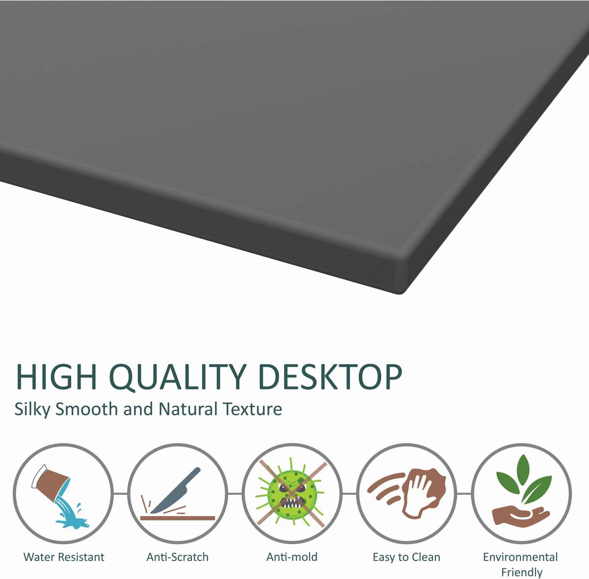 Metal & Wood Computer Table Engineered Wood Computer Desk — photo 3