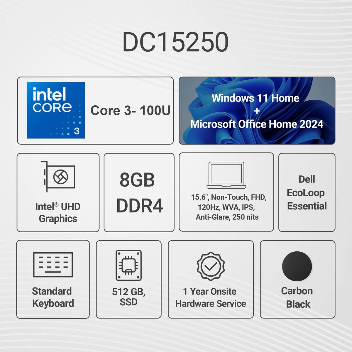 DELL 15 Inspiron Intel Core 3 - (16 GB/512 GB SSD/Windows 11 Home) DC15250 Thin and Light Laptop — photo 2