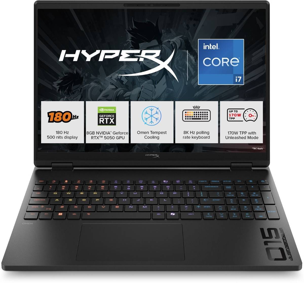 HP HyperX Omen Intel Core i7 14th Gen 14650HX - (24 GB/1 TB SSD/Windows 11 Home/8 GB Graphics/NVIDIA GeForce RTX 5050) 15-ga0028TX Gaming Laptop