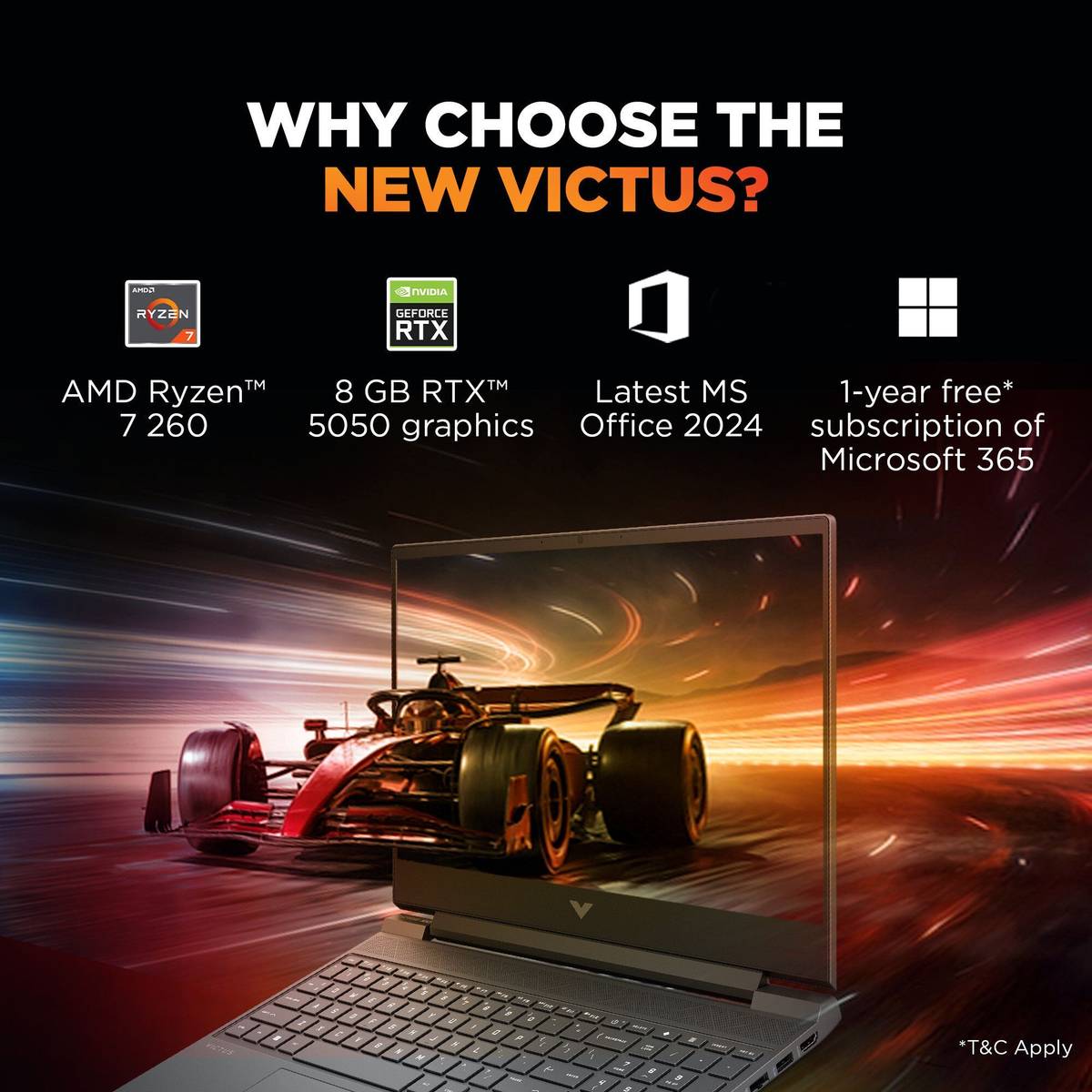 HP Victus AI AMD Ryzen 7 Octa Core 260 - (24 GB/1 TB SSD/Windows 11 Home/8 GB Graphics/NVIDIA GeForce RTX 5050) 15-fb3185AX Gaming Laptop — photo 2