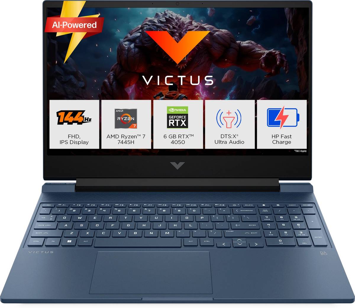 HP Victus AMD Ryzen 7 Hexa Core 7445HS - (16 GB/512 GB SSD/Windows 11 Home/6 GB Graphics/NVIDIA GeForce RTX 4050) 15-fb3130AX Gaming Laptop
