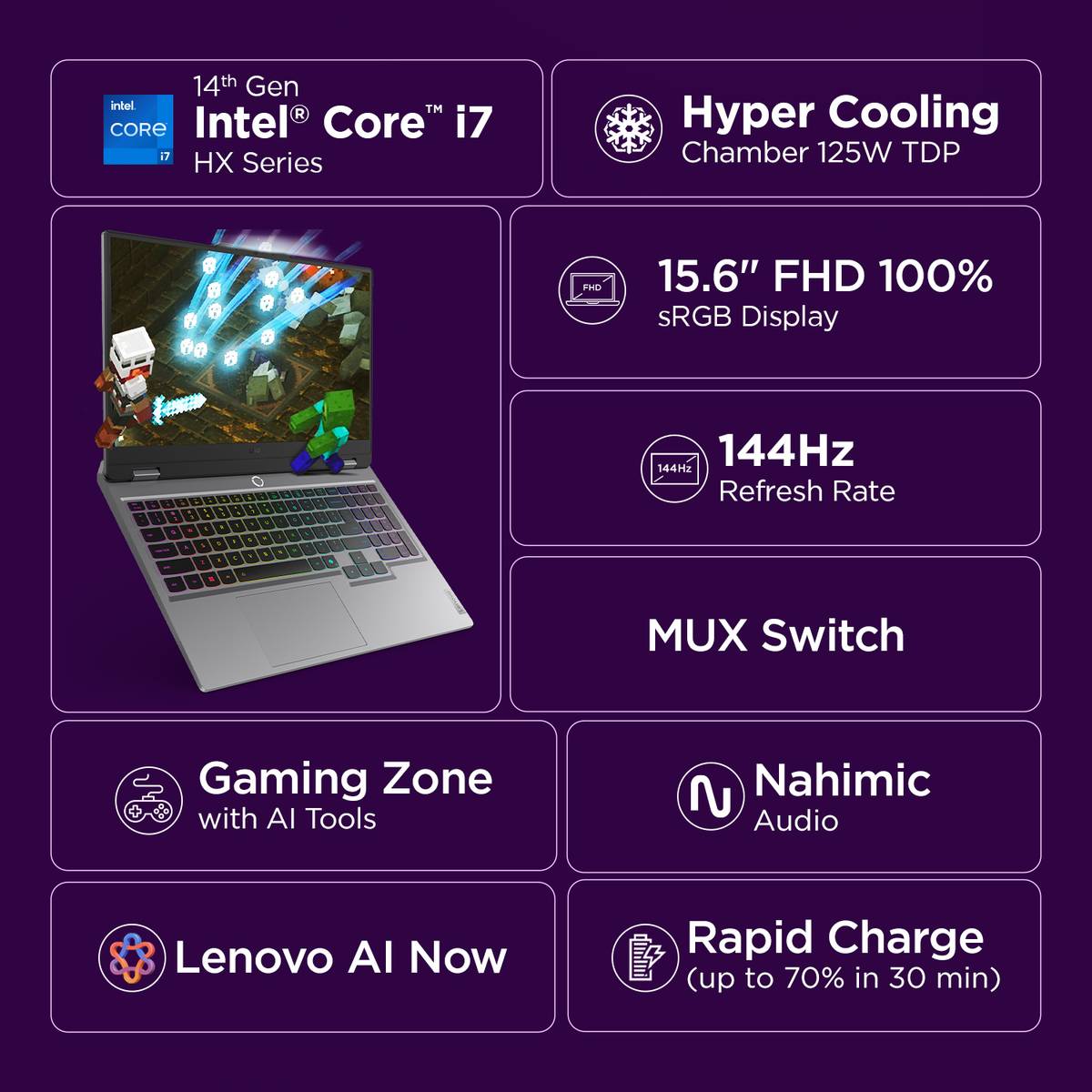 Lenovo LOQ 2025 Intel Core i7 14th Gen 14700HX - (16 GB/512 GB SSD/Windows 11 Home/8 GB Graphics/NVIDIA GeForce RTX 5050) LOQ 15IRX10 Gaming Laptop — photo 2