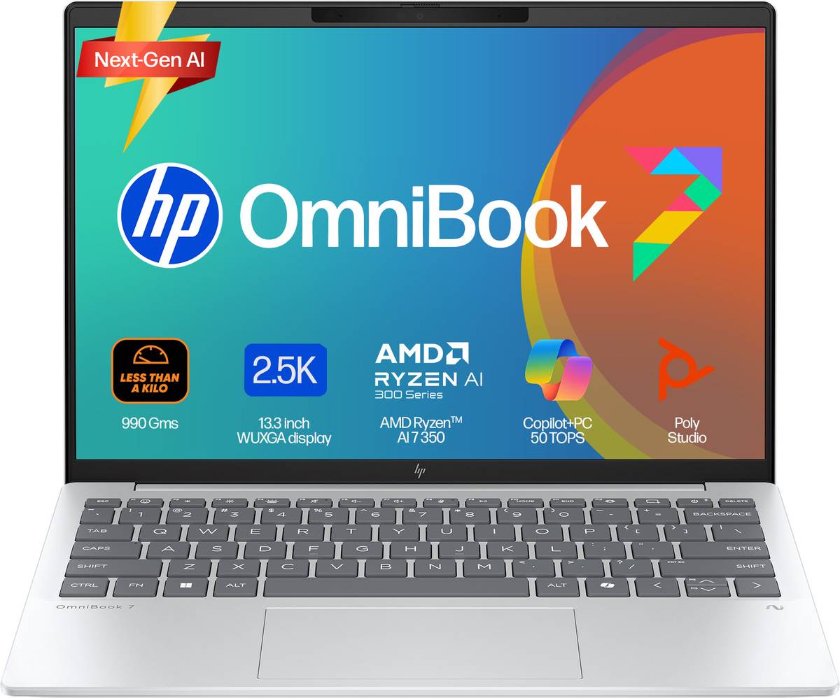 OmniBook 7 Aero (Previously Pavilion) AMD Ryzen AI 7 Octa Core AI 7 350 - (16 GB/512 GB SSD/Windows 11 Home) 13-bg1456AU Thin and Light Laptop