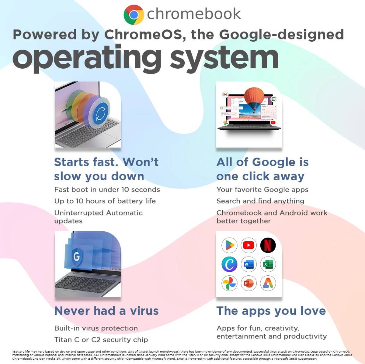 Chromebook MediaTek Kompanio 520 - (4 GB/128 GB EMMC Storage/Chrome OS) 14M868 Chromebook — photo 3