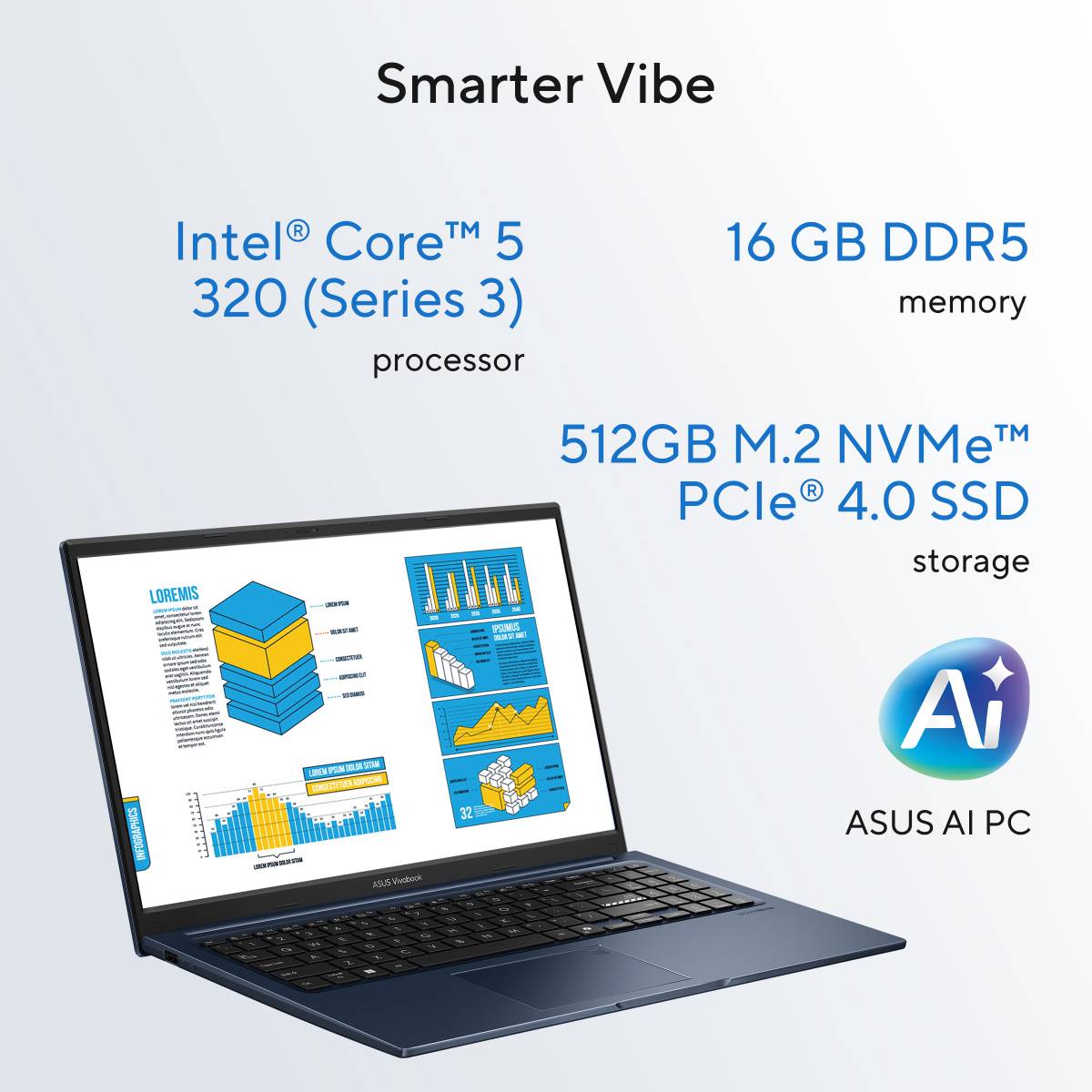 ASUS Vivobook 15 (2026), AI PC with NPU up to 16TOPS, Intel Core 5 320 - (16 GB/512 GB SSD/Windows 11 Home) X1504MA-BQ126WS Thin and Light Laptop — photo 2