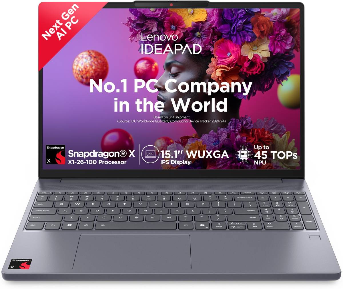 Lenovo Ideapad Slim 3 OLED with 1Yr ADP Snapdragon X - (16 GB/512 GB SSD/Windows 11 Home) 15Q8X10 Laptop