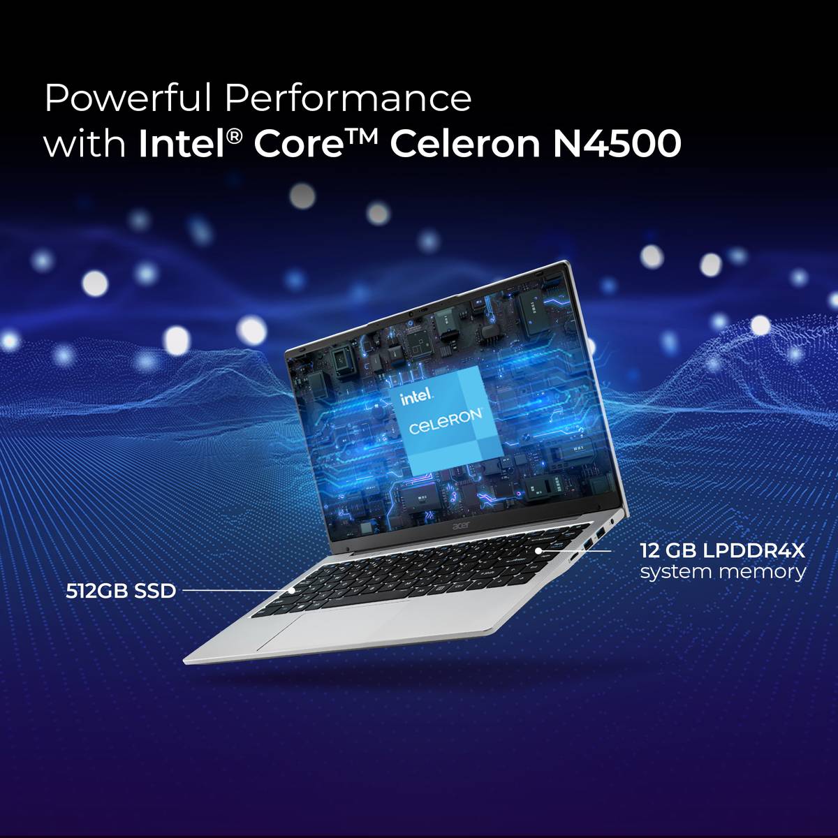 Acer Aspire One Intel Celeron Dual Core N4500 - (12 GB/512 GB SSD/Windows 11 Home) A114-45 Notebook — photo 2