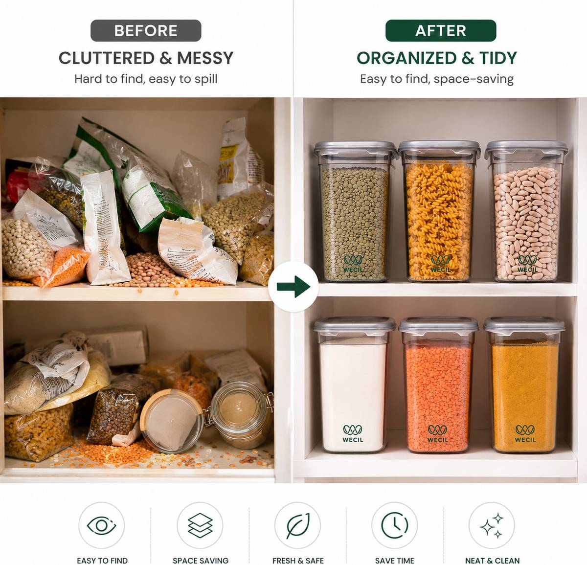 Plastic Grocery Container  - 1200 ml — photo 3