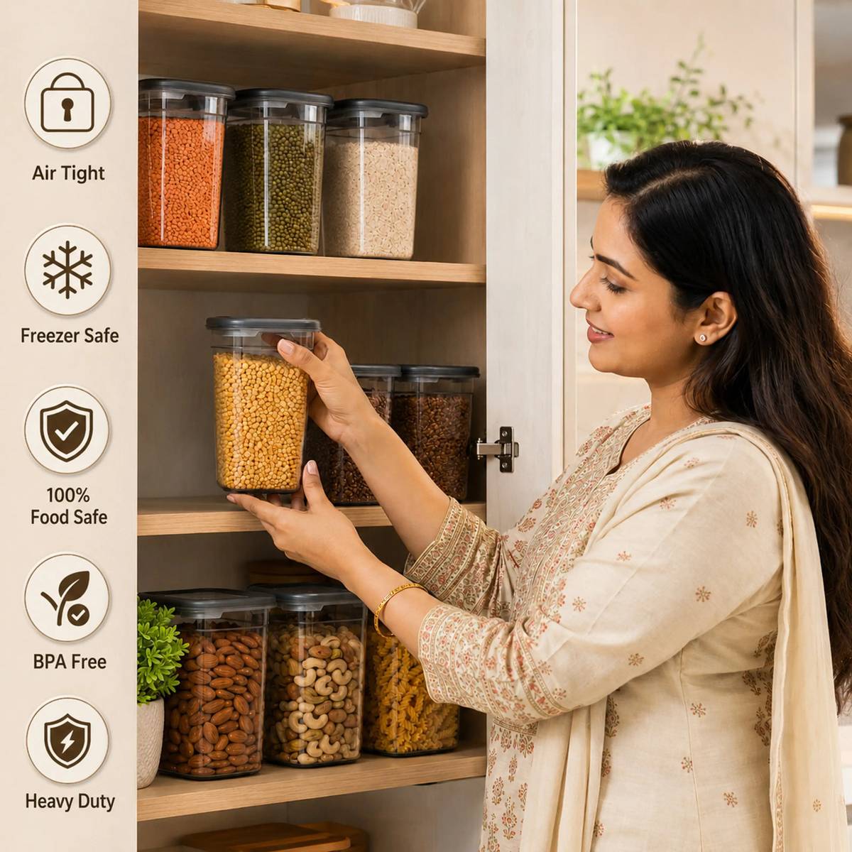 Plastic Grocery Container  - 1200 ml — photo 4