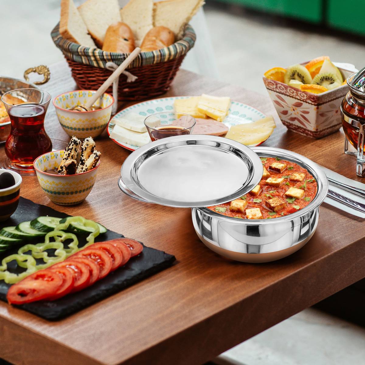 Red Robin Copper Base Handi with Lid / Urli Set Cookware Set — photo 5