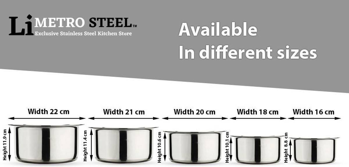 Set of 5 High Quality 22Gauge Induction & Gas Stove Compatible Tope Set with lid Cookware Set — photo 3