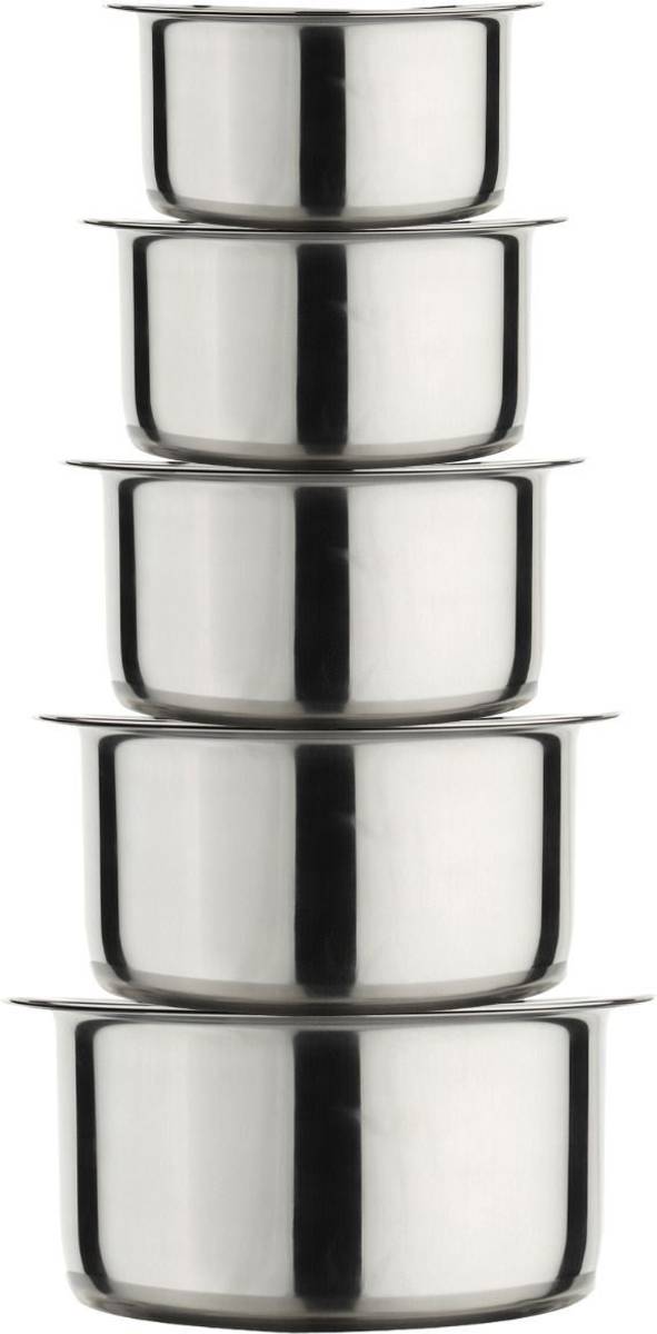 Set of 5 High Quality 22Gauge Induction & Gas Stove Compatible Tope Set with lid Cookware Set
