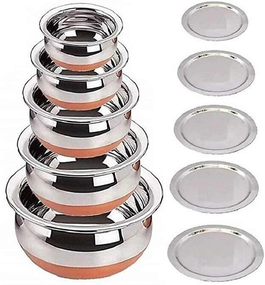 Red Robin Copper Base Handi with Lid / Urli Set Cookware Set