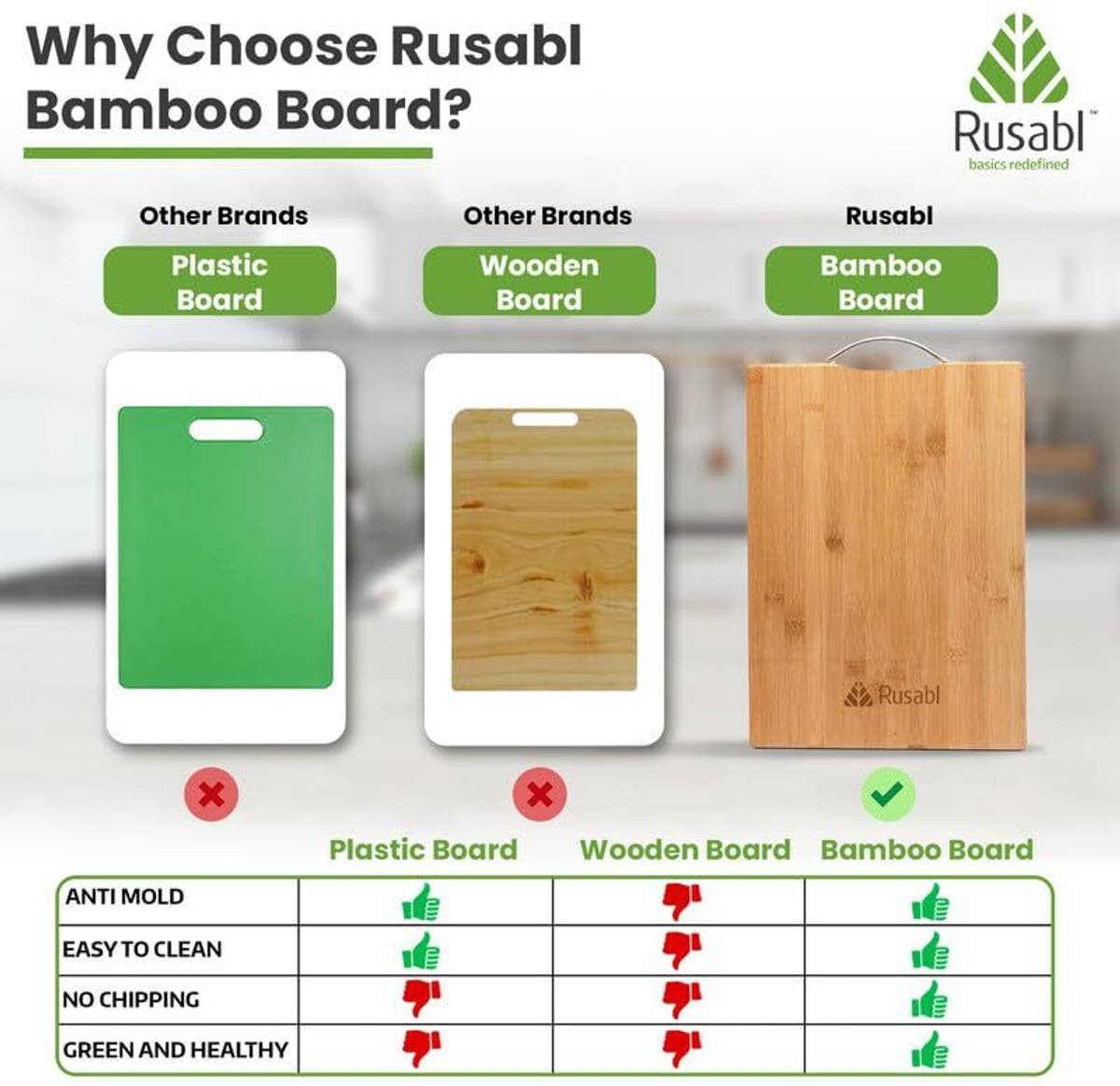Medium Bamboo Chopping Board for Kitchen, For Slicing Fruits and Vegetables, Bamboo Cutting Board — photo 5