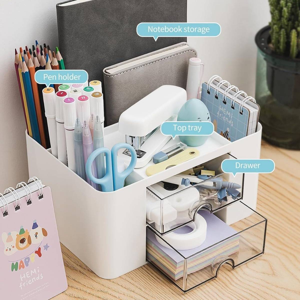 SHIVALAY 6 Compartments Plastic Countertop Storage for Dressing Table & Stationery items — photo 3
