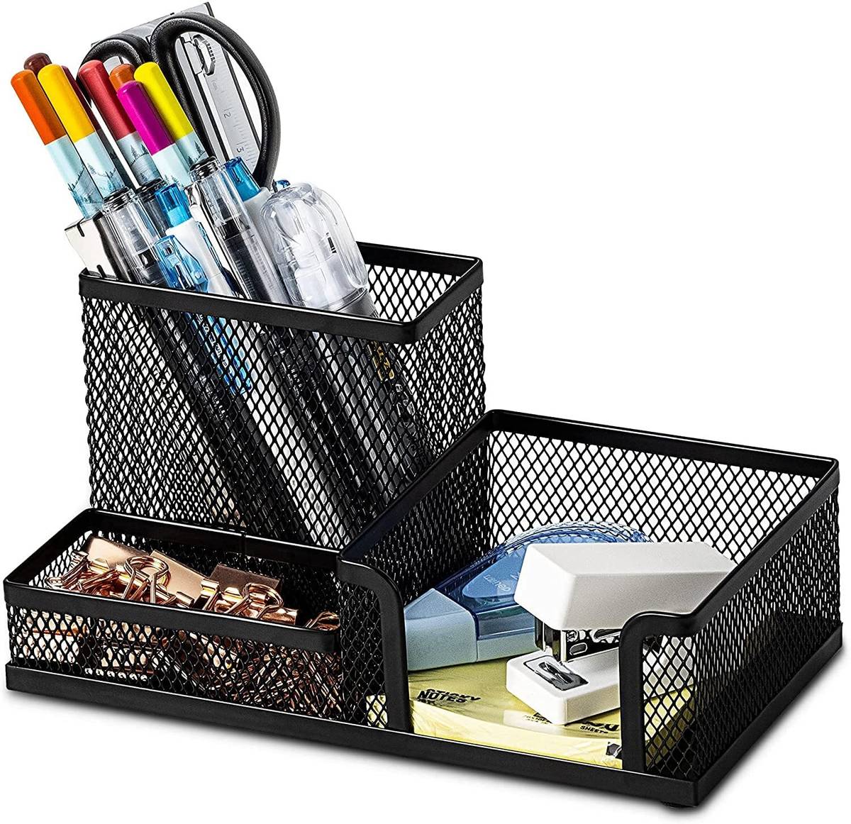 SIMESTICH 3 Compartments metal Desk Supplies Organisers