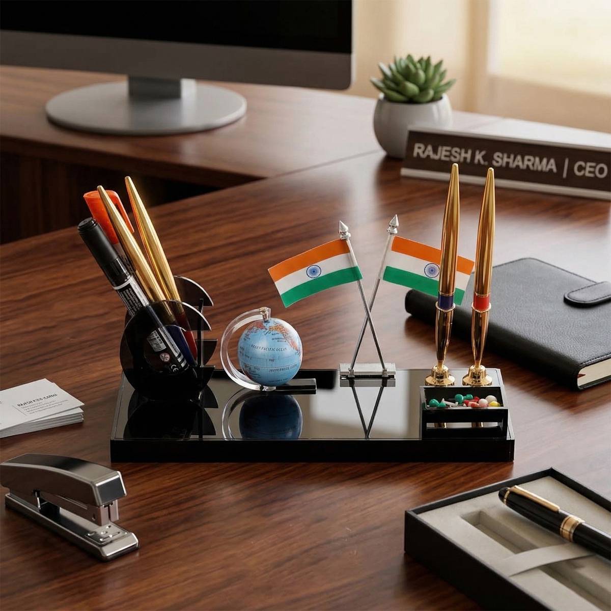 GREATDIO 2 Compartments Plastic Pen stand — photo 3
