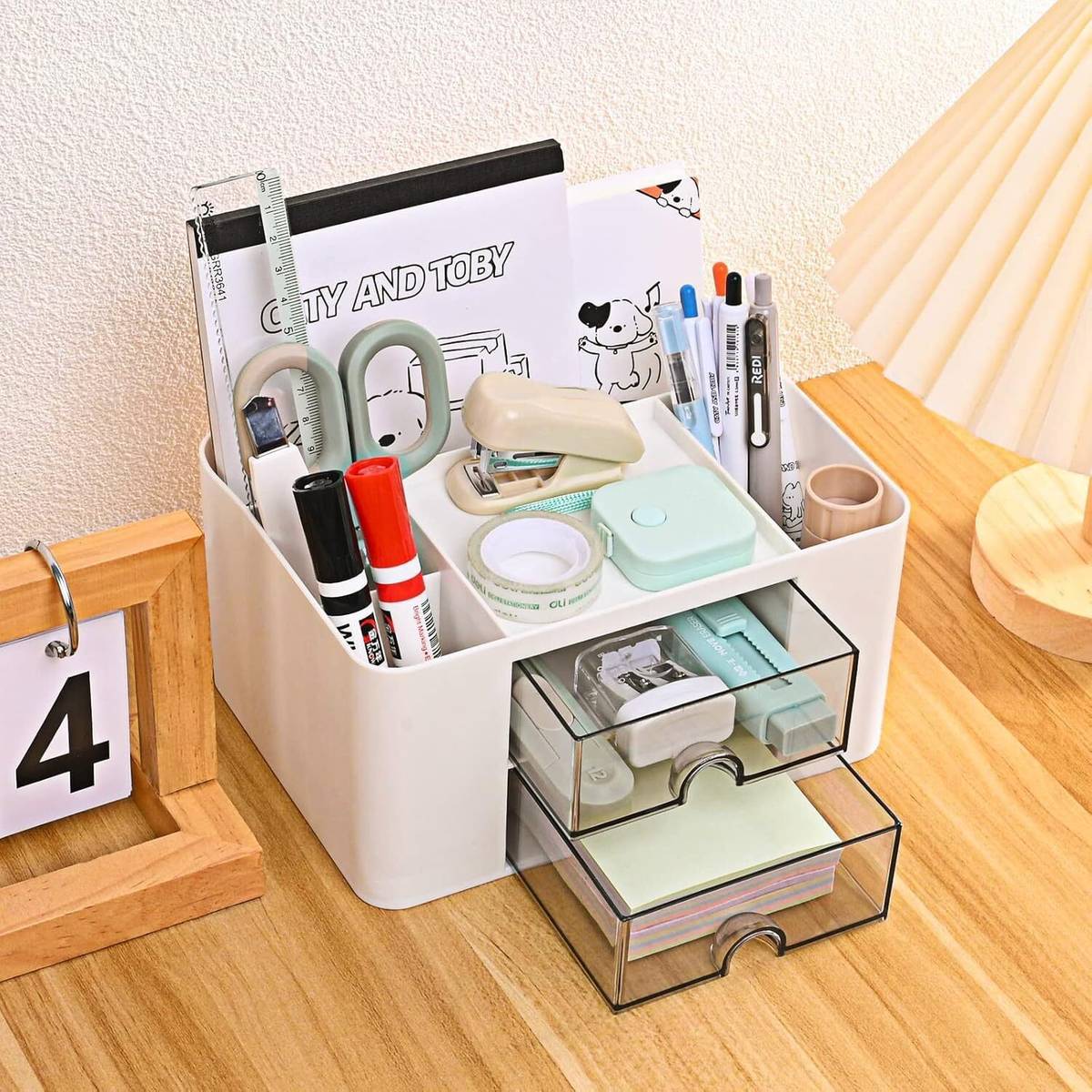 SHIVALAY 6 Compartments Plastic Countertop Storage for Dressing Table & Stationery items — photo 2