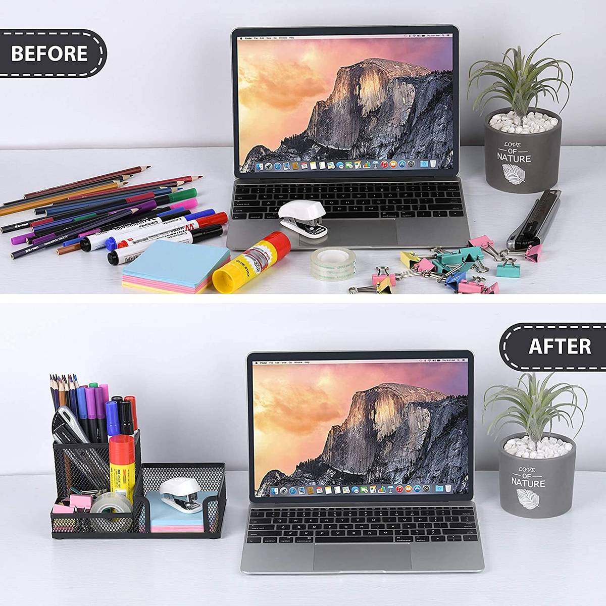 SIMESTICH 3 Compartments metal Desk Supplies Organisers — photo 3