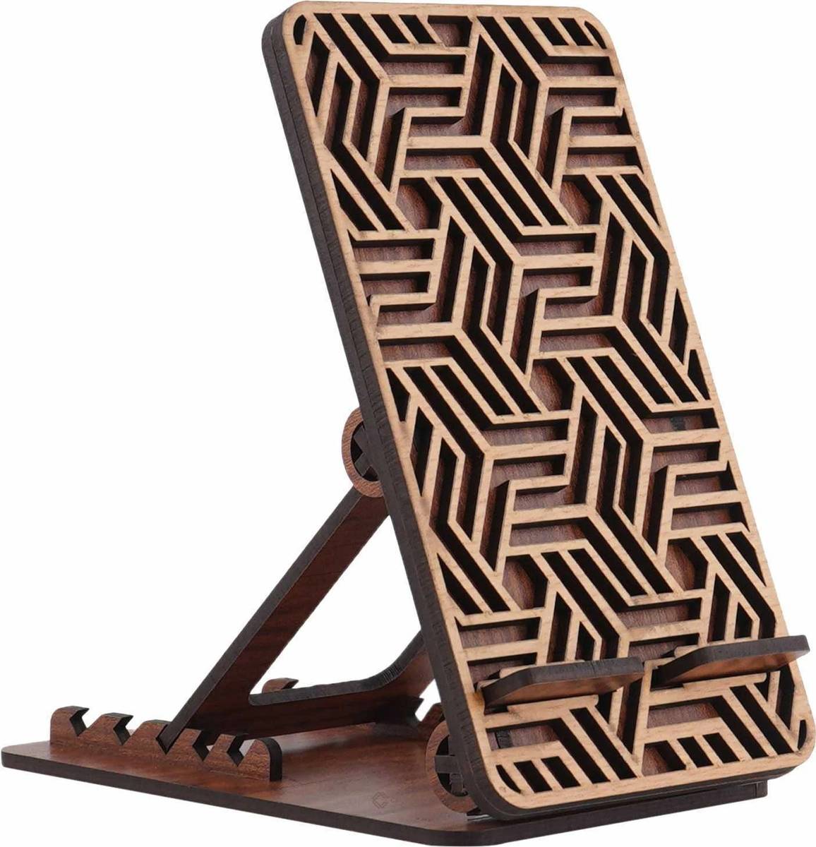 3 Compartments Premium Wood Finish Pen Stand / Pen Holder / Mobile Holder / Visiting Card Holder — photo 2