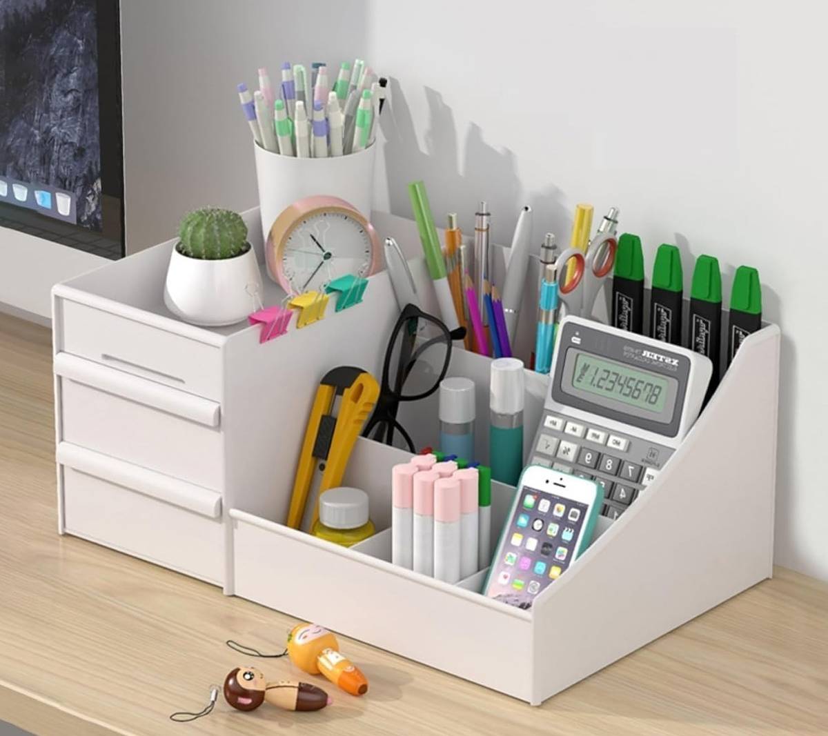 M Y 7 Compartments Plastic Countertop Storage for Dressing Table & Stationery items