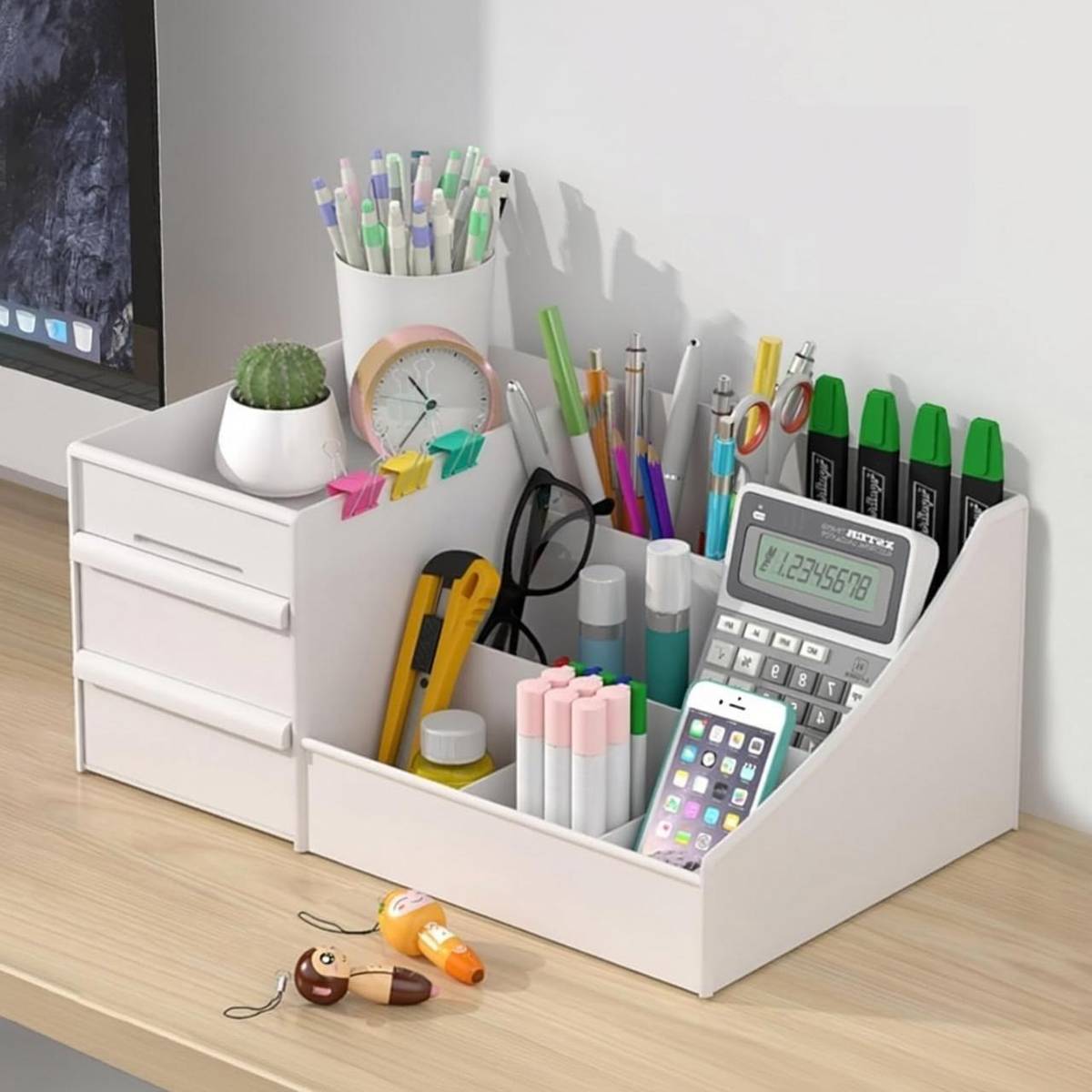 M Y 7 Compartments Plastic Countertop Storage for Dressing Table & Stationery items