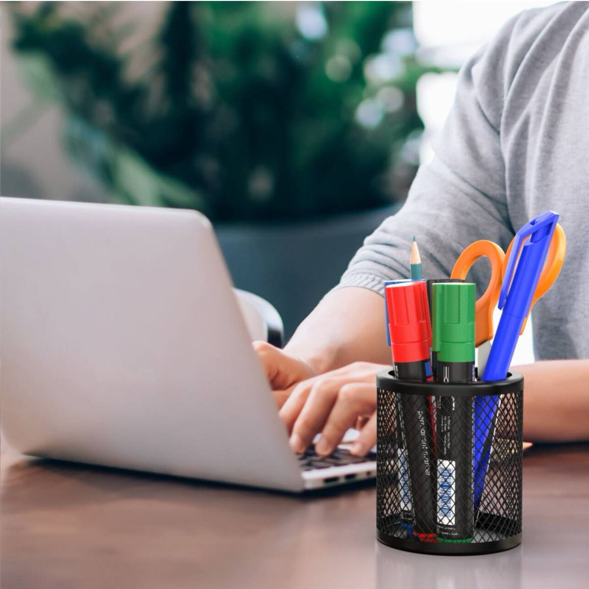 1 Compartments Metal Pen Stand — photo 3