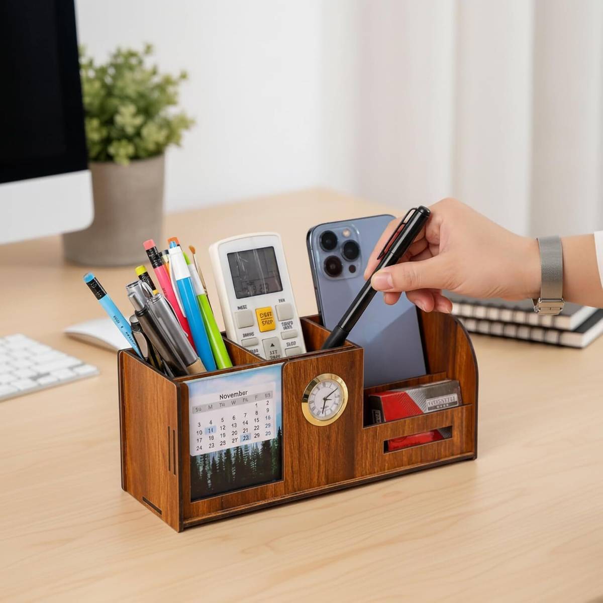 4 Compartments WOODEN MDF PENSTAND — photo 5