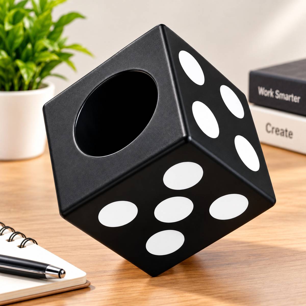 1 Compartments POLYSTYRENE DICE DESIGN PEN STAND — photo 2