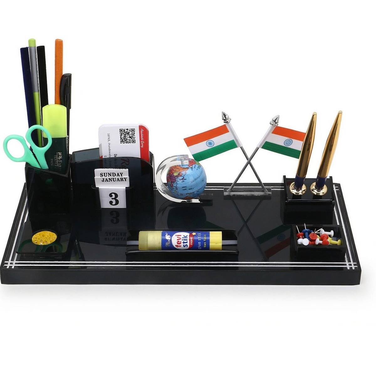 5 Compartments Acrylic Pen Stand