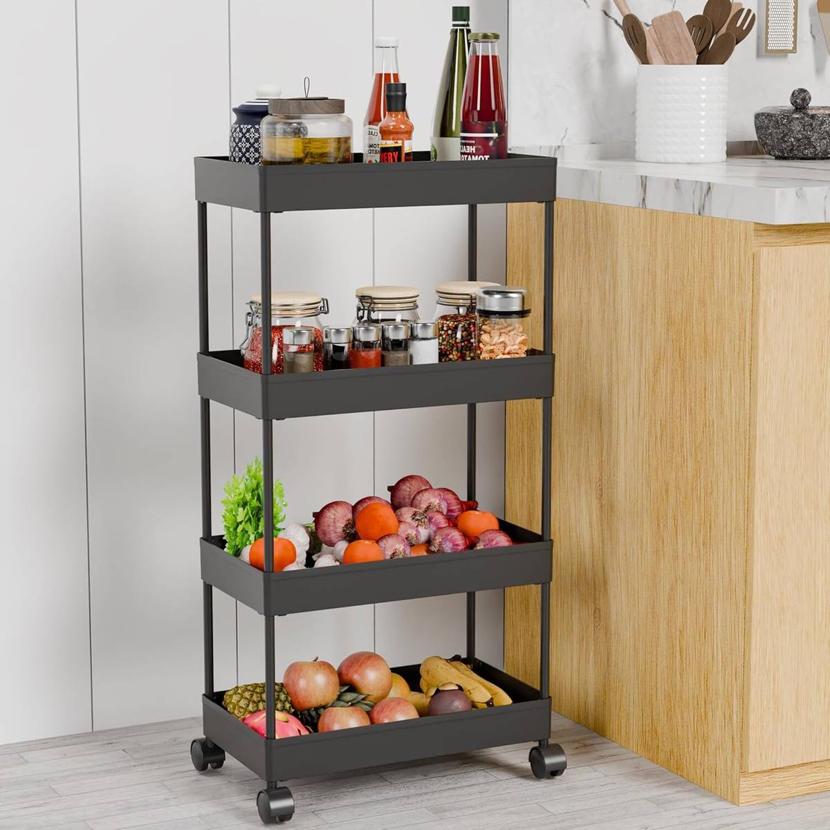 GIRIRAJ Plastic Kitchen Trolley