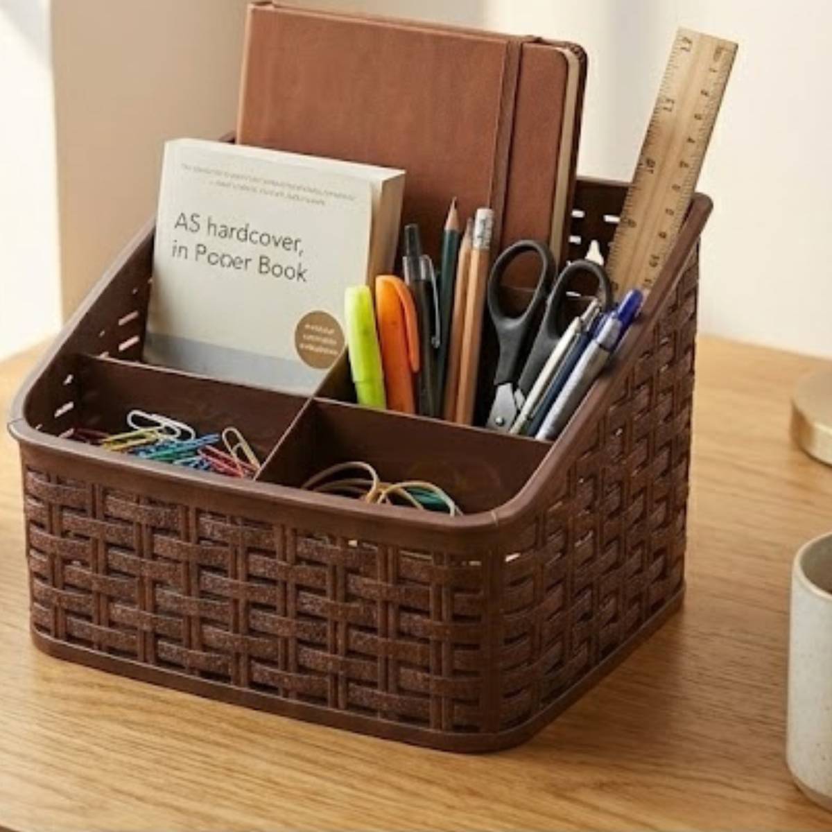 5 Compartments Plastic Letter Organizer with Pen Holder — photo 3