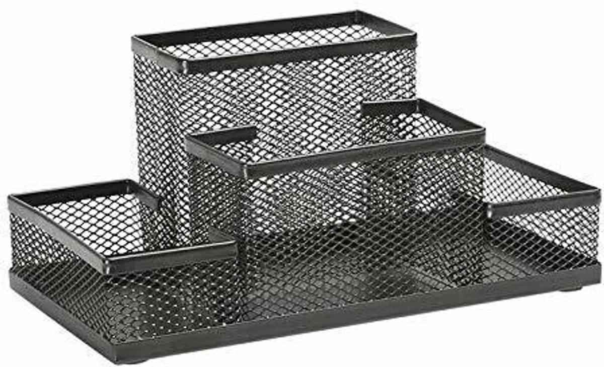 4 Compartments steel Pen Holder