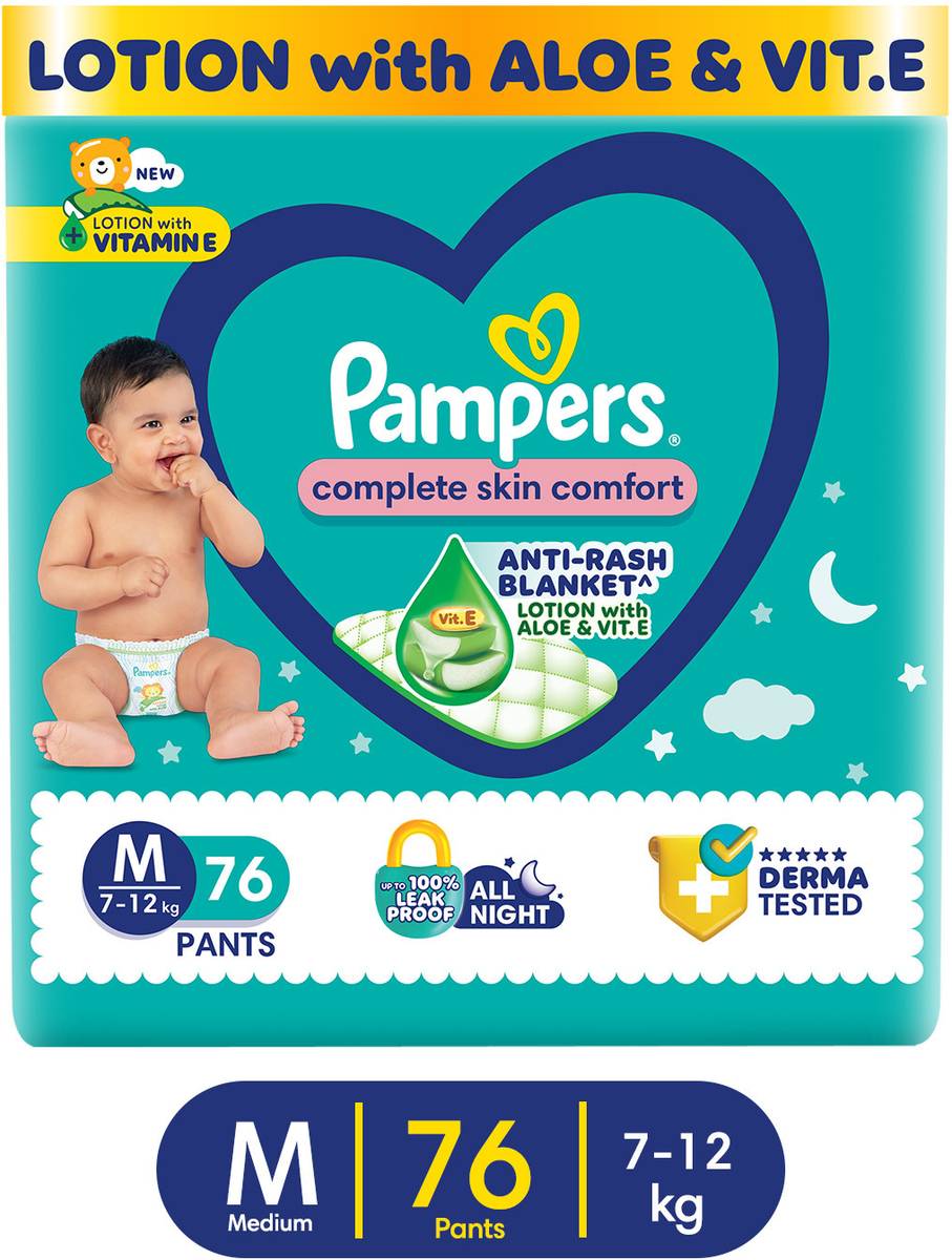 Pampers Complete Skin Comfort with VitaminE & Aloe Vera Lotion Pant Diapers - M — photo 2