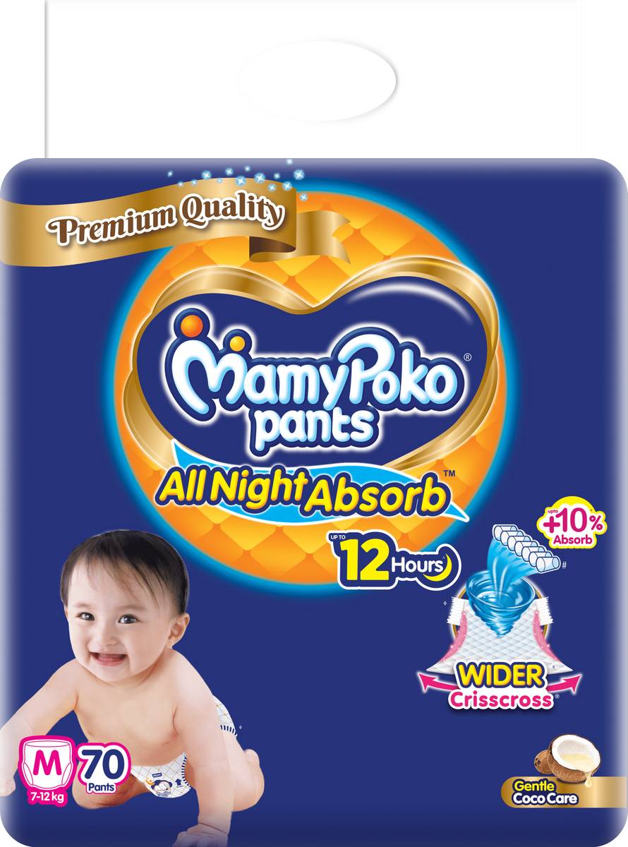 MamyPoko All Night Absorb, Coco Care Pant Diapers - M